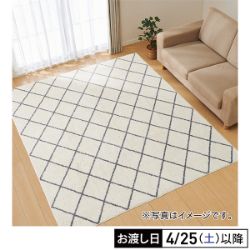 洗える　軽ふわシャギーラグ（200×240cm/アイボリー）