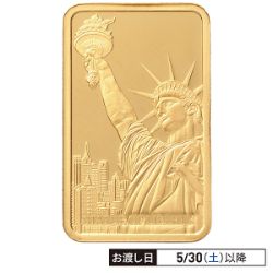 【スイス/パンプ社】24金(純金)リバティインゴット(自由の女神像)ゴールドバー　約2g