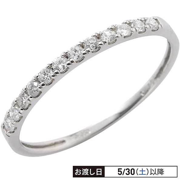 プラチナダイヤ計0.15ctハーフエタニティリング 13号の商品詳細ページ
