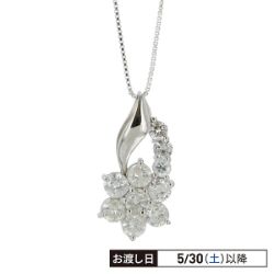 プラチナダイヤ計1.0ctフラワーモチーフネックレス