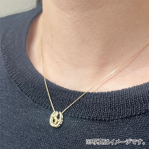 18金イエローゴールド ダイヤ馬蹄/ホースデザインネックレス(ダイヤ計 
