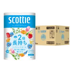 スコッティフラワートイレット2倍長持ちシングル　ケース販売