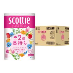 スコッティフラワートイレット2倍長持ちダブル　ケース販売
