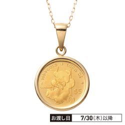 24金(純金)テディベア－1/30オンスコイン・18金チェーン枠ネックレス
