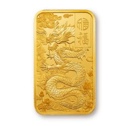 【スイス/パンプ社】24金(純金)ゴールドバー・グッドラックドラゴン(福龍) 約31g