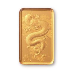 【スイス/パンプ社】24金(純金)ゴールドバー・ドラゴン(龍) 約5g