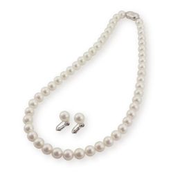 あこや花珠真珠ネックレス＆イヤリングセット(約8.0mm・真珠鑑別書付)