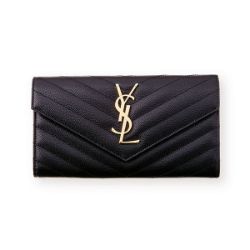 カサンドラ SAINT LAURENT マトラッセ ラージ フラップウォレット 372264 BOW01 1000