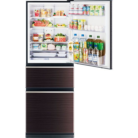 3ドア「自動製氷」冷蔵庫 グロッシーブラウン MR-CX33A-BR(三菱)の商品