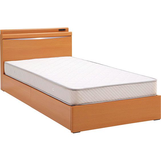 引き出し付ベッドフレーム ブラウン＆マットレスの商品詳細ページ