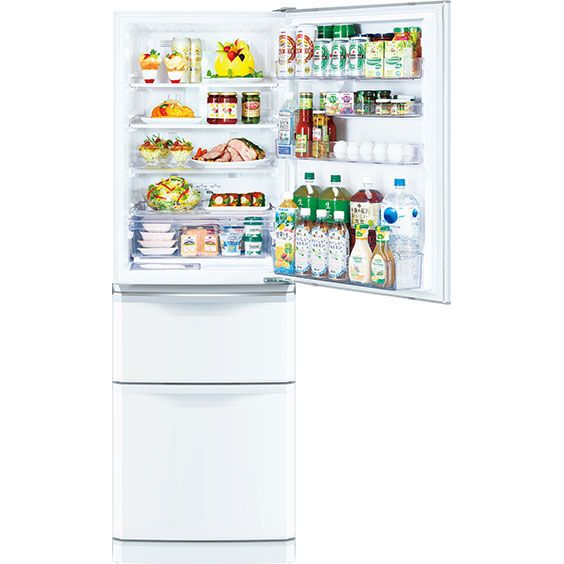 MITSUBISHI/三菱 3ドア冷蔵庫 370L 自動製氷機能付き MR-C37C-P 2018年