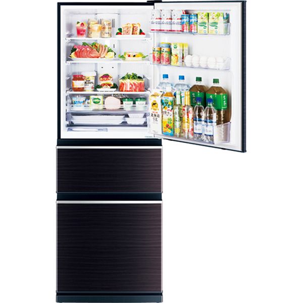 MITSUBISHI MR-CX33C-BR 2018年製 3ドア「自動製氷」冷蔵庫MR