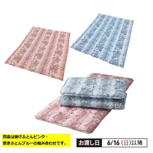 ✩.*˚新品 箱入り 高島屋 花柄 洗える羽毛肌掛ふとん 2枚