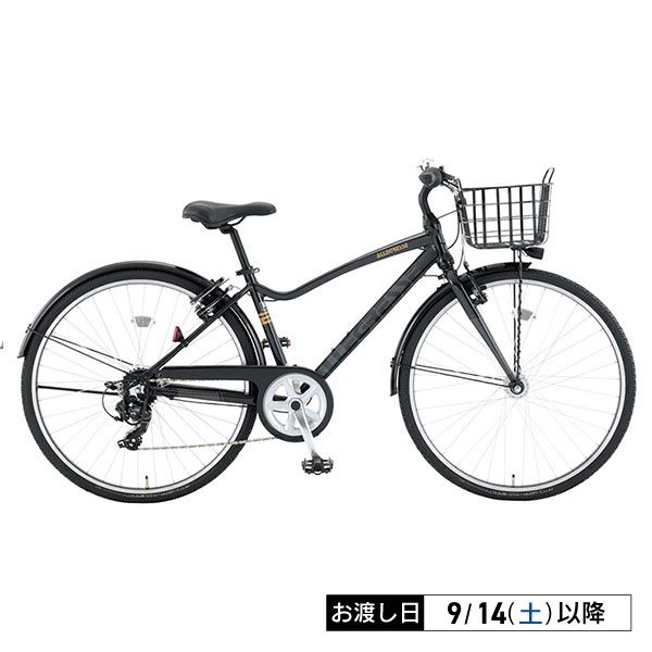 LEDオートライト付アルミフレーム自転車スポーツタイプ ブラック ※9月