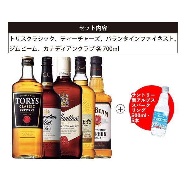 M075 サントリー ウイスキー飲み比べセット 700ml 5本 の商品詳細ページ 東京都 神奈川県 千葉県 山梨県のイオン イオン スタイル33店舗限定企画 感謝の周年 ネットご予約会 10月15日 10月日 イオンおトク E予約