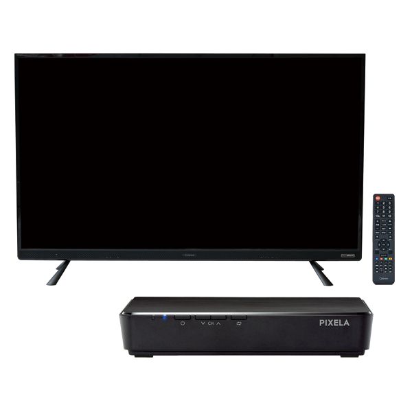 43型「ONKYOスピーカー搭載4K対応」液晶テレビ (QRT-43W4KS(OK)B)＋4K