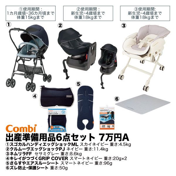 出産準備用品6点セット 7万円A(コンビ)の商品詳細ページ|【九州 出産準備用品6点セット 7万円A(コンビ)の商品詳細ページ|【九州