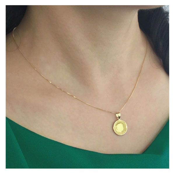 K18枠24金エリザベス・エンジェルデザイン・1/25オンスコイン