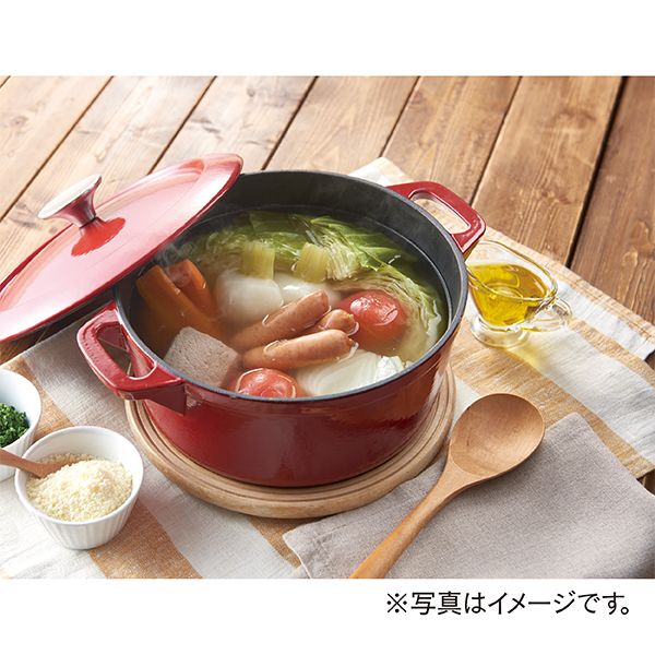鋳物ホーロー鍋22cm レッド(ホームコーディ)の商品詳細ページ｜【本州