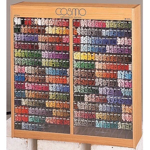 Cosmo 収納 什器 収納棚 店舗用什器 刺繍 刺繍糸 レトロ コスモ刺繍糸 収納棚】刺繍糸用 什器 コスモ刺繍糸棚 昭和レトロ