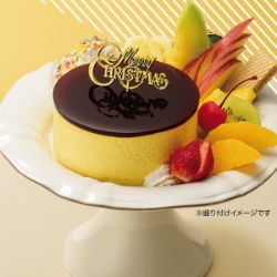 プリンアラモードケーキ