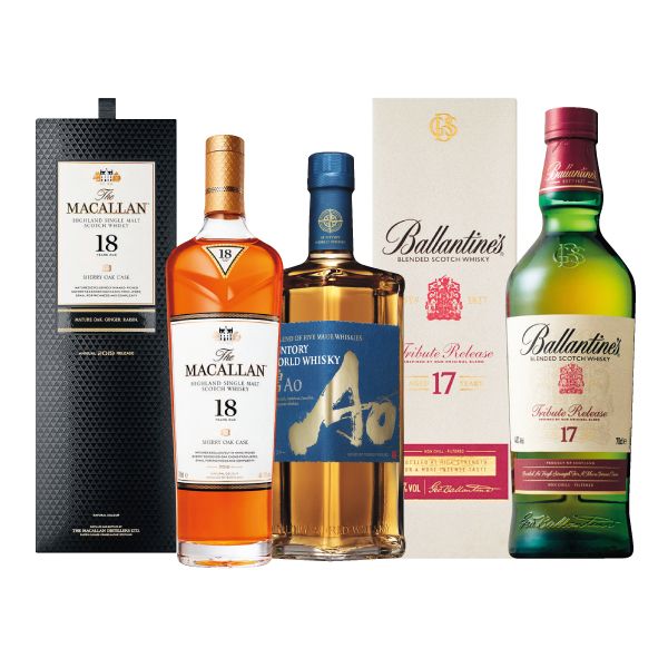 マッカラン18年＋バランタイン17年トリビュートリリ－ス+碧【限定12