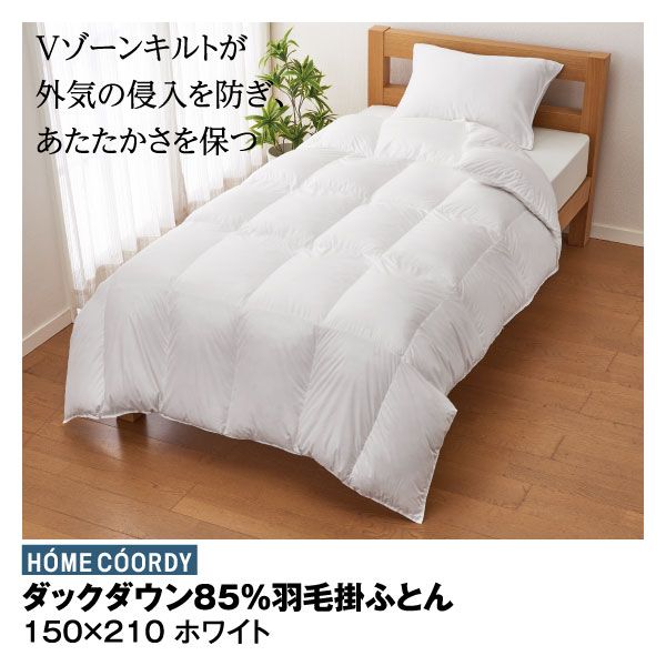 【新品】羽毛布団　シングル　ダックダウン85% イオン　ホームコーディ 新品】羽毛布団 シングル ダックダウン85% イオン ホームコーディ