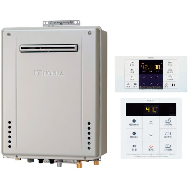 NORITZ エコジョーズ② 22年製 プロパンガス用　リモコン付き エコジョーズ ガス給湯器・リモコンセット（20号・オート）(NORITZ)の