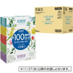 スコッティフラワーティッシュケース　（250組5個×12パック）