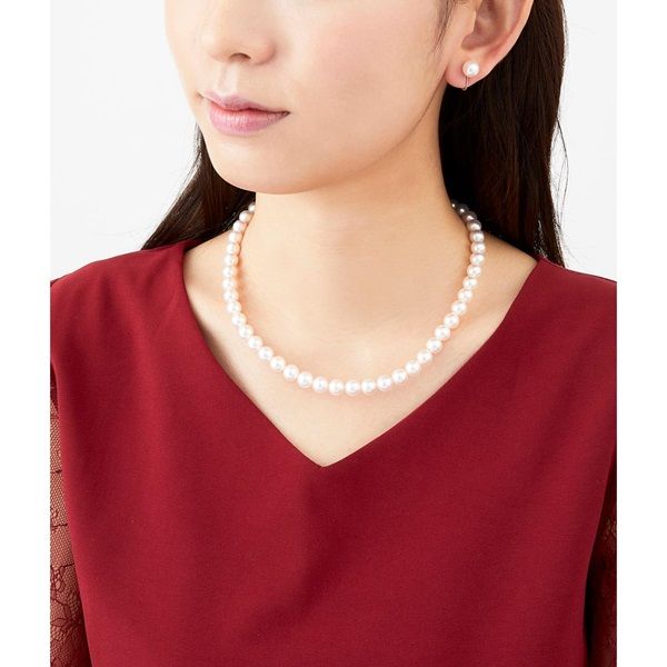 あこや花珠真珠ネックレス＆イヤリングセット(約7.5mm)の商品詳細