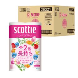 スコッティフラワートイレット2倍長持ち ダブル 50m12ロール×4（1ケース）