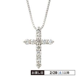 プラチナダイヤ計0.1ctクロスデザインネックレス