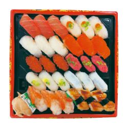 【S1009】本まぐろ中とろと愛媛県産真鯛入りお奨め握り 30貫 1パック